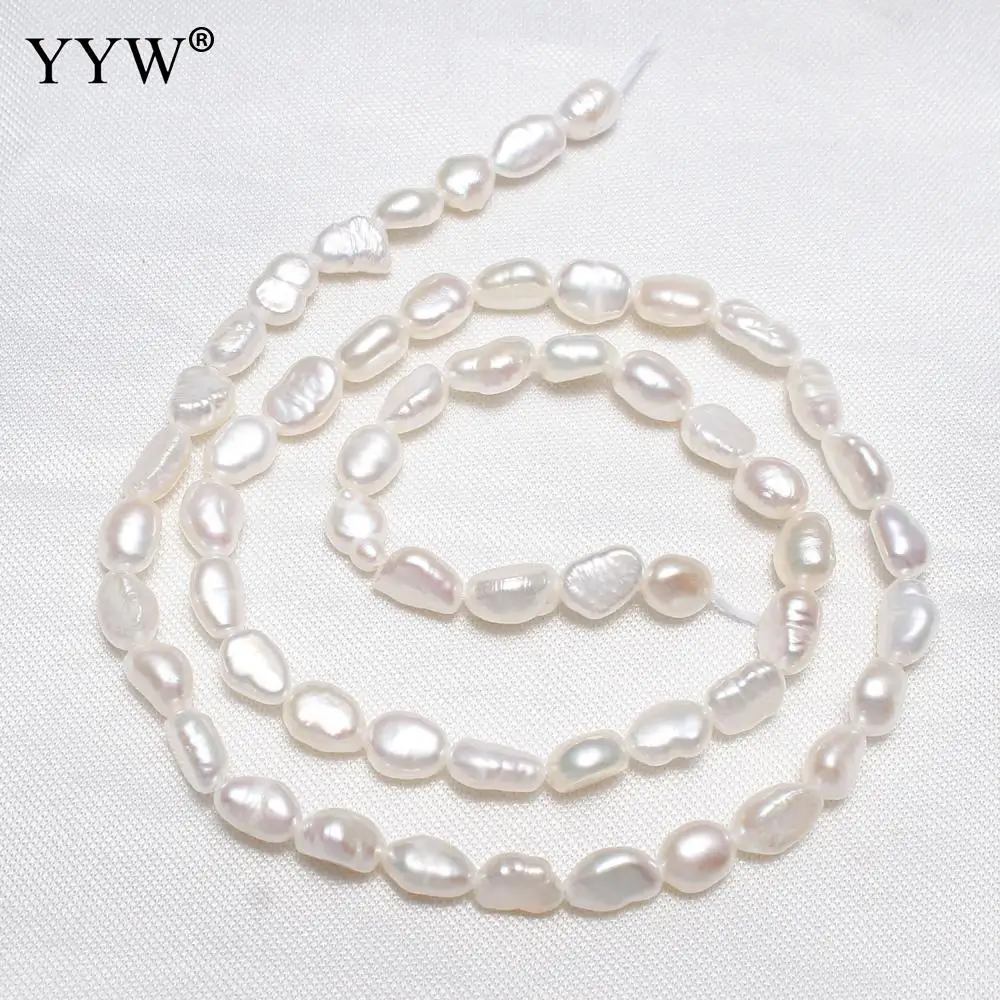 

YYW High Quality Cultured Rice Freshwater Pearl Beads natural white 4-5mm Approx 0.8mm Sold Per Approx 14.5 Inch Strand