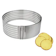 Нержавеющая сталь торт кольцо выпечки Формы для выпечки рамке тортик кольцо Регулируемый срез торт кольцо Регулируемый срез# XTN