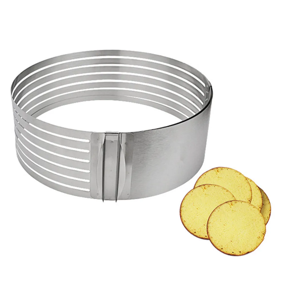 

Stainless Steel Cake Ring Baking Mold Baking Frame Cake Ring Adjustable Slicer Cake Ring Adjustable Slicer #XTN