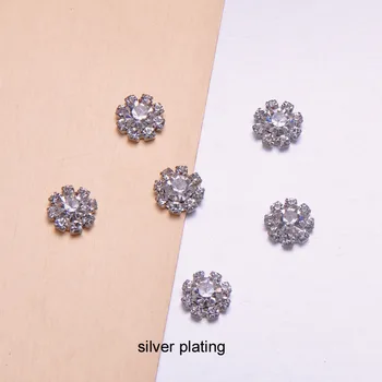 

(M0179) 8mm rhinestone embellishment without loop rhinstone cluster, silver or gold plating