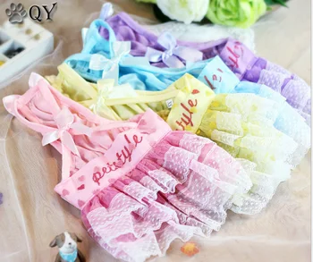 

Female Summer Cute Bow Flower Love Cotton Lace Tutu Colorful Pet Puppy Cat Dog Skirts Small Dog Clothing Maltese Yorkie Chiwawa