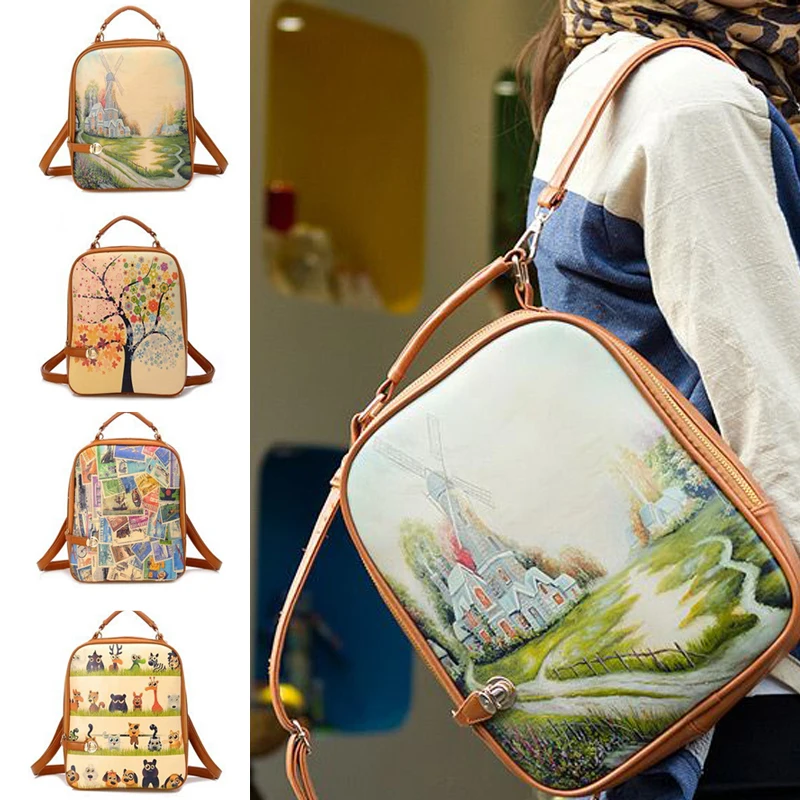 

High Quality Women's Retro Korean Style Fashion Girls Student Backpacks School Bag For Teenager Girl School Bag HB88