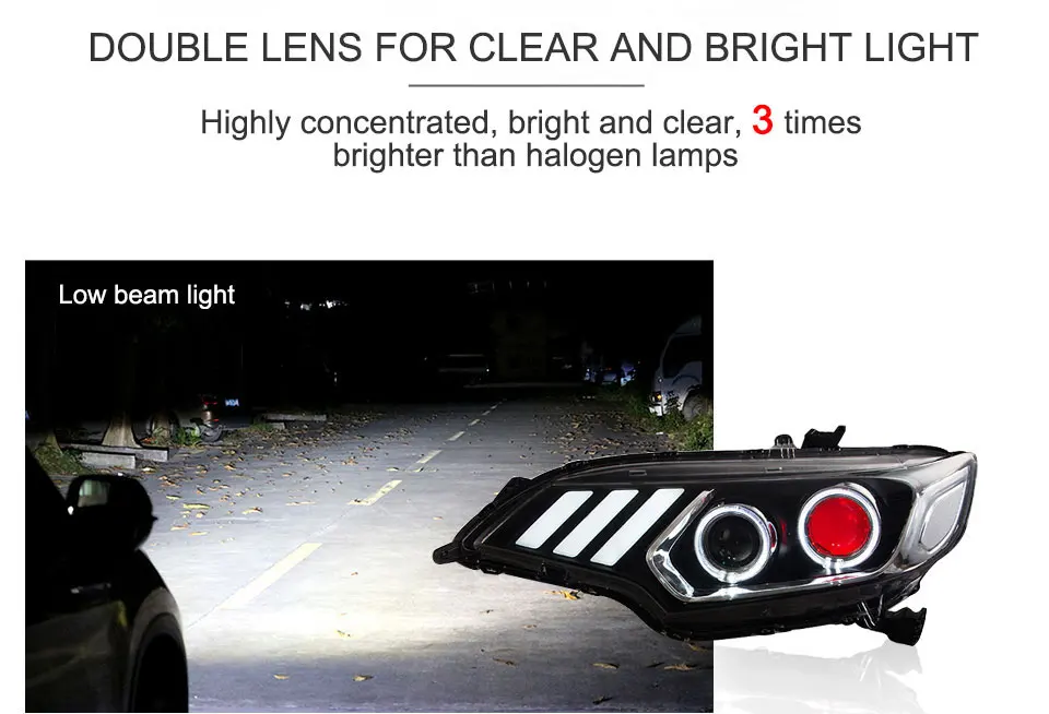 For Honda Fit JAZZ 2014-2017 LED Car Headlight Assembly LED Demon Eyes DRL Turn Signal Lights Projector Lens (8)