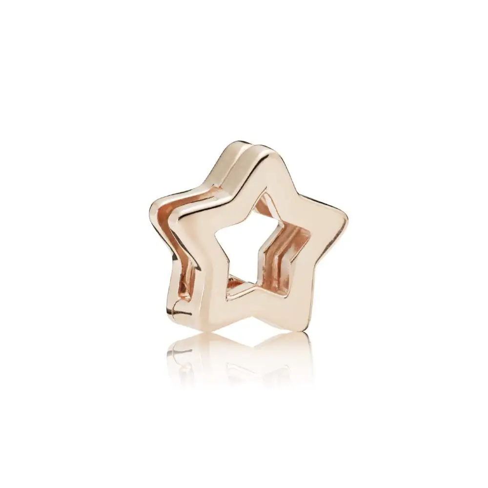 

CHAMSS 2018 New Winter Rose Reflexions Sleek Star Clip Charm 925 Sterling Silver Pando Christmas gifts Jewelry for Woman 787544