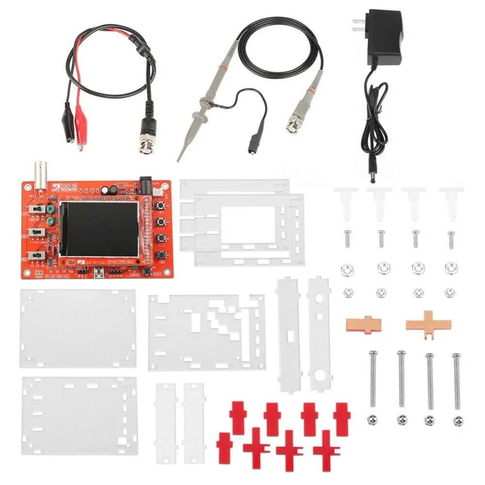 

2.4" TFT Digital Oscilloscope DSO138 Kit DIY Parts Handheld+P6100 Oscilloscope Probe