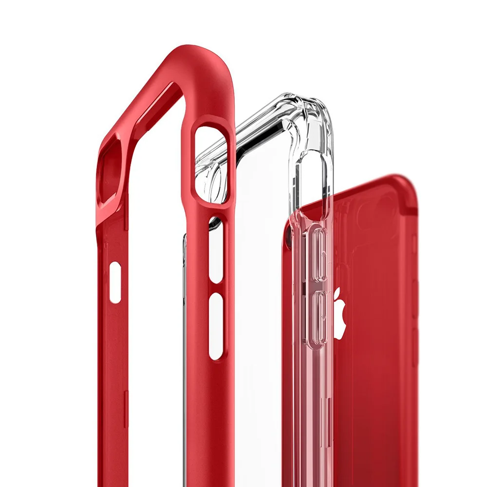 637-Case For iPhone7 6 8plus X Anti-fall Armor Two in One Transparent PC+TPU Phone Case For iPhone7 6 8plus X                        (10)