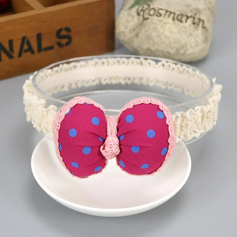 9Bowknot Bag Baby Girl Headbands Elastic Comfortable Kids Hair Band Headdress Dress Up Sweet Lace Colorful Headwear for Infant Toddler