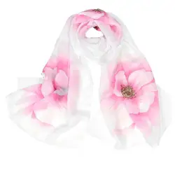 Для женщин дамы шарф Обёрточная бумага шаль цветок Prrint девочек Для женщин Длинный мягкий тонкий Обёрточная бумага леди шаль шифон шарф