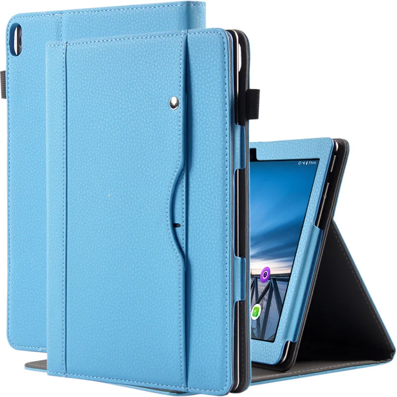 Чехол с узором из искусственной кожи для lenovo tab M10, чехол-держатель для lenovo TB-X605F/N, 10,1 дюймов, чехол для планшета+ Бесплатный стилус - Цвет: Синий