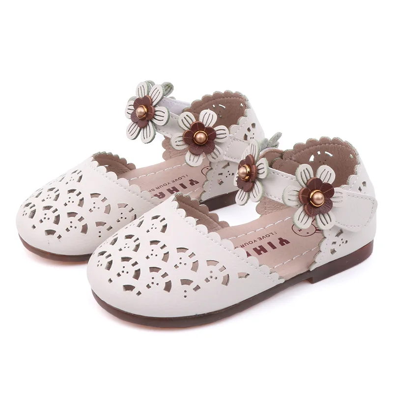 

Girls Sandals Kids Baby Shoes Summer Children Fashion Flowers Shoes Cut-Out Girls Non-Slip Princess Sandals Beach Shoes