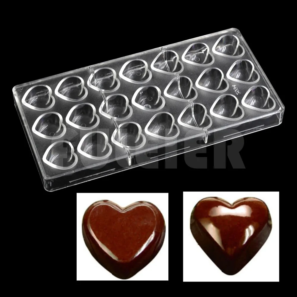 Buy Bakeware two heart shape polycarbonate chocolate