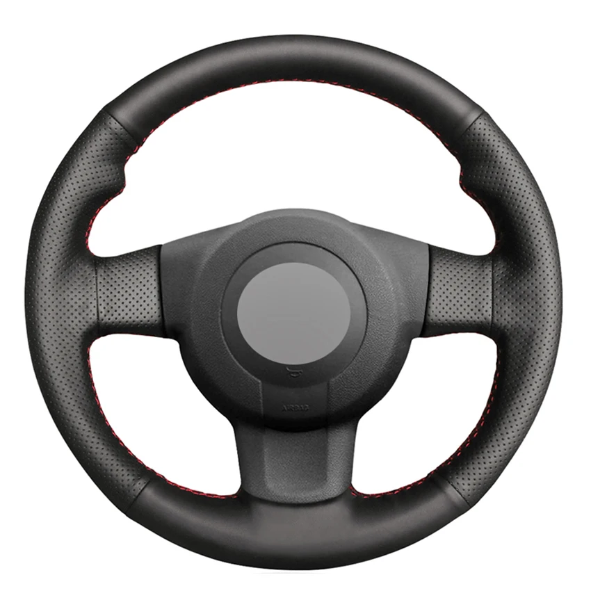 Черный PU искусственная кожа ручной работы прошитый чехол рулевого колеса автомобиля для Seat Leon(1 P) FR 2007 Leon(1 P) Cupra 2007 Ibiza(6L) FR 2006