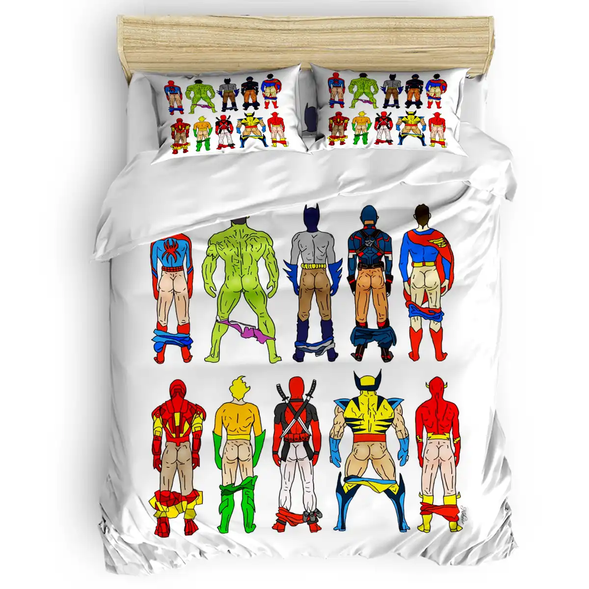 Superhero Butts Duvet Cover Cotton Duvet Cover King Size Queen