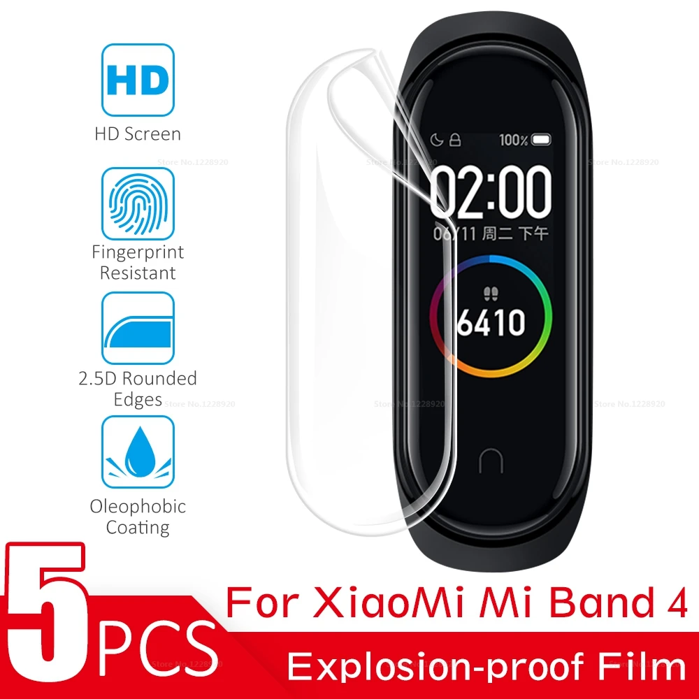 5 шт./лот, защитная пленка для экрана для Xiaomi mi Band 4, мягкий чехол для mi Band 4, полное покрытие, защита экрана, HD, не закаленное стекло