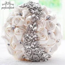 Perfectlifeoh Свадебные цветы Свадебные букеты великолепный Кристальный свадебный букет брошь букет невесты Цветы