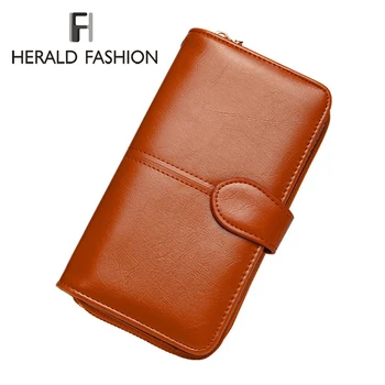 

Herald Fashion Women Wallet High Quality Female PU Leather Long & Short Purse Card Holder Wallet Popular Clutch 2018 New Design
