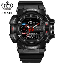 Mode LED Numérique Montres De Choc Hommes Sport Montres Double Affichage Analogique Numérique En Plein Air Armée Montre Horloge Hommes Montres À Quartz