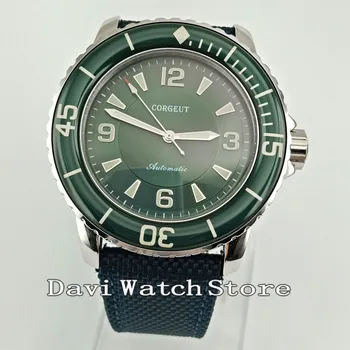 

45mm Black Green Dial Watch Strap Wild Casual Automatic Mechanical Men's Wristwatches