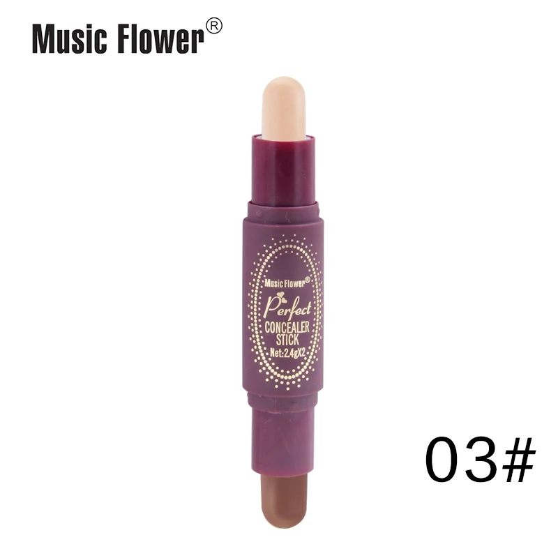 Music Flower Двусторонний карандаш-консилер корректор шелковистую текстуру покрытия 24 часа в сутки прочного контур лица бронза - Цвет: M4094-103