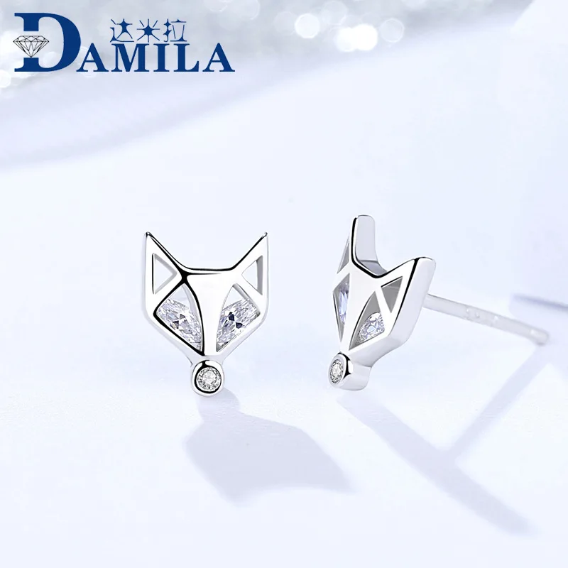 fox earrings silver 1