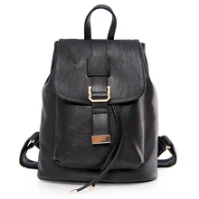 2017 Новая Мода Mochila Feminina Женщины Рюкзак ИСКУССТВЕННАЯ Кожа Школьные Сумки Женщины Рюкзак Высокое Качество Сумки На Ремне STA811 ЧЕРНЫЙ