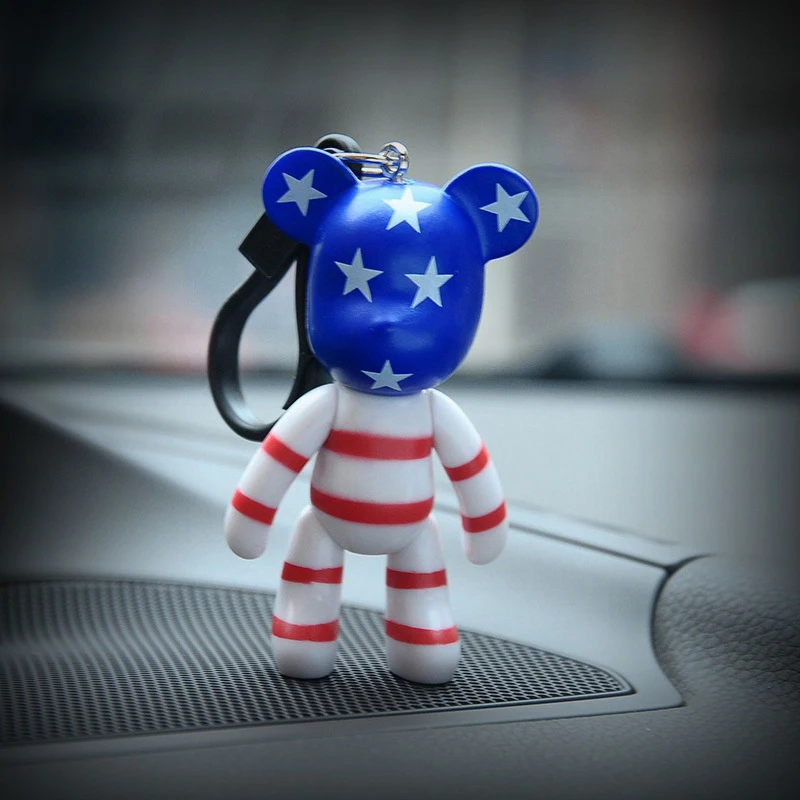 Брелок Стразы ручной работы медведь металлический брелок для ключей сделай сам