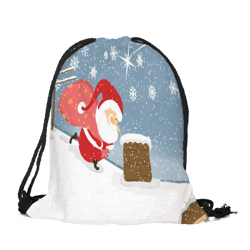 

2017 Merry Christmas Candy Bag Satchel Rucksack Bundle Pocket Drawstring Storage Bag Unisex Women Men High Quality Backpacks A8