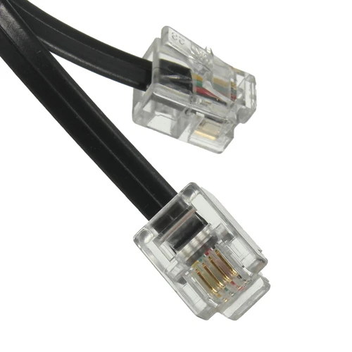 Equip 100M Cable Rj11 Telephone Coil Black