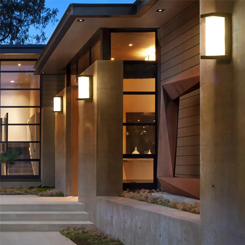 Moderno Levou Parede de Luz de Alumínio Lâmpada de Parede Impermeável ao ar Livre Jardim Varanda Luz Iluminação do Pátio para o Lado da Porta da Frente Bl23x 12 alumínio ao ar livre à prova dwaterproof
