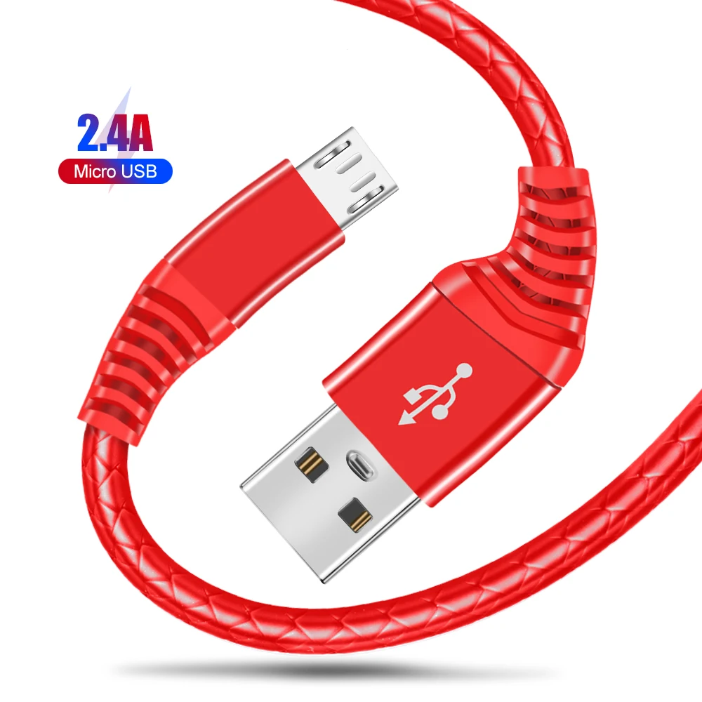 أولاف 1 متر مايكرو كابل usb لسامسونج Xiaomi 2.4A سريع شحن كابل بيانات شاحن هاتف محمول يعمل بنظام تشغيل أندرويد شاحن سلك الحبل مايكرو كابل يو اس بي s