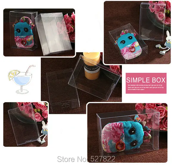 100PCS 4X8X12CM Plastic Packing Box Birthday Wedding Gift Packaging Box Clear PVC Box Cosmetic Bottle Boxes