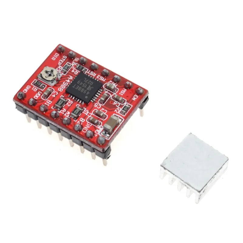 

50pcs/lot Stepstick Reprap Stepper Motor Driver Pololu A4988 Module with Heatsink For 3D Printer