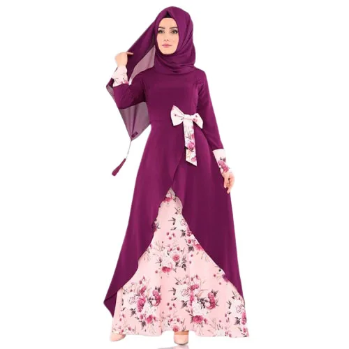 Элегантный модный стиль мусульманских женщин размера плюс длинные абайя S-XXL