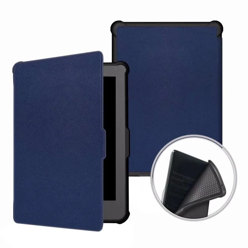 

Synthetic Leather Ultra-thin Custer Full screen touchable Tri-Fold Smart PU Leather Case Stand Cover ForKobo Clara HD