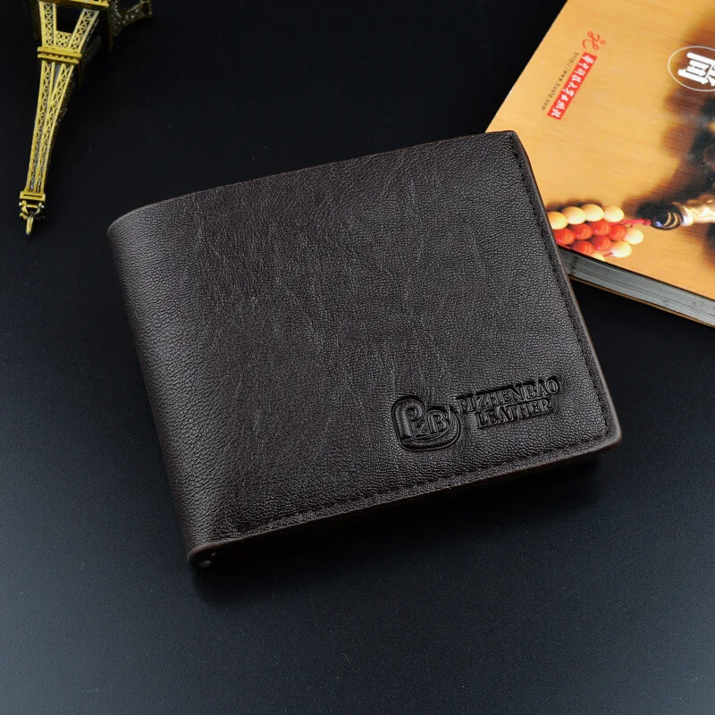 

INS 2018 New Fashion Male Monedero PU Leather England Style Square Open Solid Fine Wallet Men Coin Purse Porte Monnaie Homme