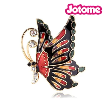 

Classic Multicolor Elegant Brooches for Women Black and Bule Enamel Butterfly Insect Clear Rhinestone Crystal Brooch Pins - 50mm