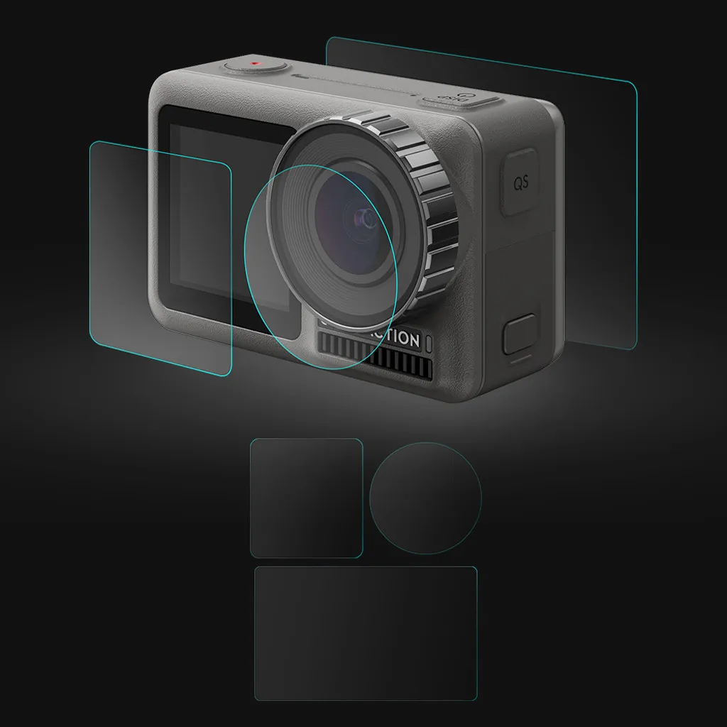 2 комплекта для DJI OSMO Action camera закаленное прозрачное ПЭТ пленка двойной экран+ защита объектива для DJI Osmo аксессуары для экшн-камеры L0529