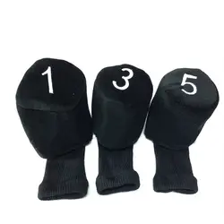 1 комплект из 3 длинных шеи баррель гольф клуб головные уборы Headcovers защитить черный 1 3 5 новых