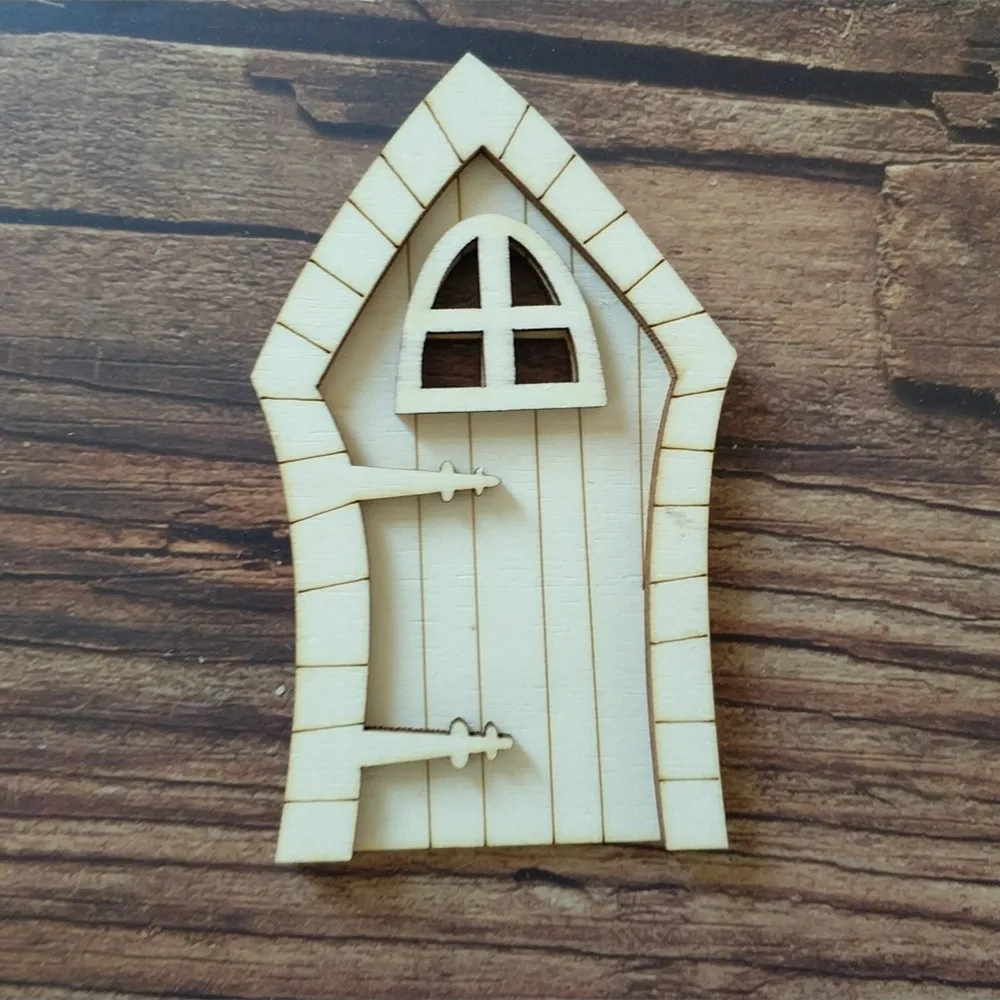 

6pcs 3D DIY Wooden Fairy Door Garden Craft Embellishments Decoration Favors Home Decor Hobby Gift