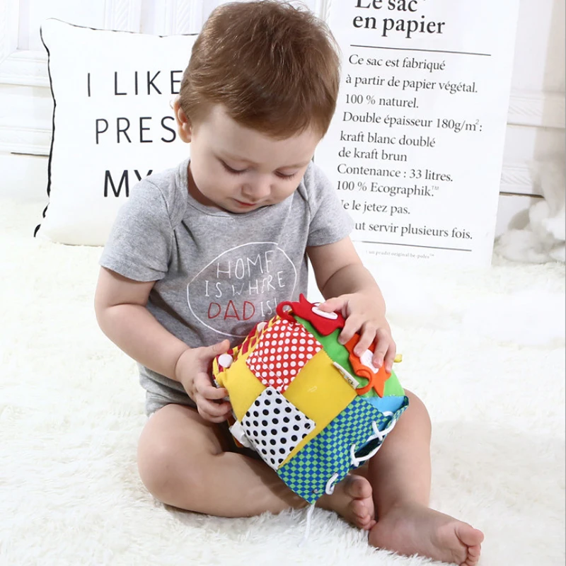 

Baby Montessori Toys Skills Training Quite Book Sensory Libros Montessori Materials Toy Fabric Dice Educational Toy For Children