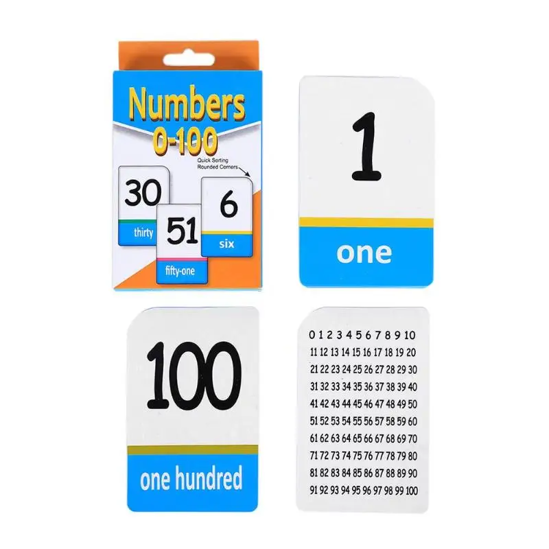 

1box Coated Paper Digital Cards Early Educative Number Card for Kids Study
