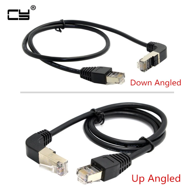 Computer Cables 90 Degree Up&Down Angled 8P8C STP Cat 5e LAN Ethernet Network Patch Cord to Straight Cable 50cm-500cm Cable Length: 50CM, Color: Down Computer Cables 90 Degree Up&Down Angled 8P8C STP Cat 5e LAN Ethernet Network Patch Cord to Straight Cable 50cm-500cm Cable Length: 50CM, Color: Down