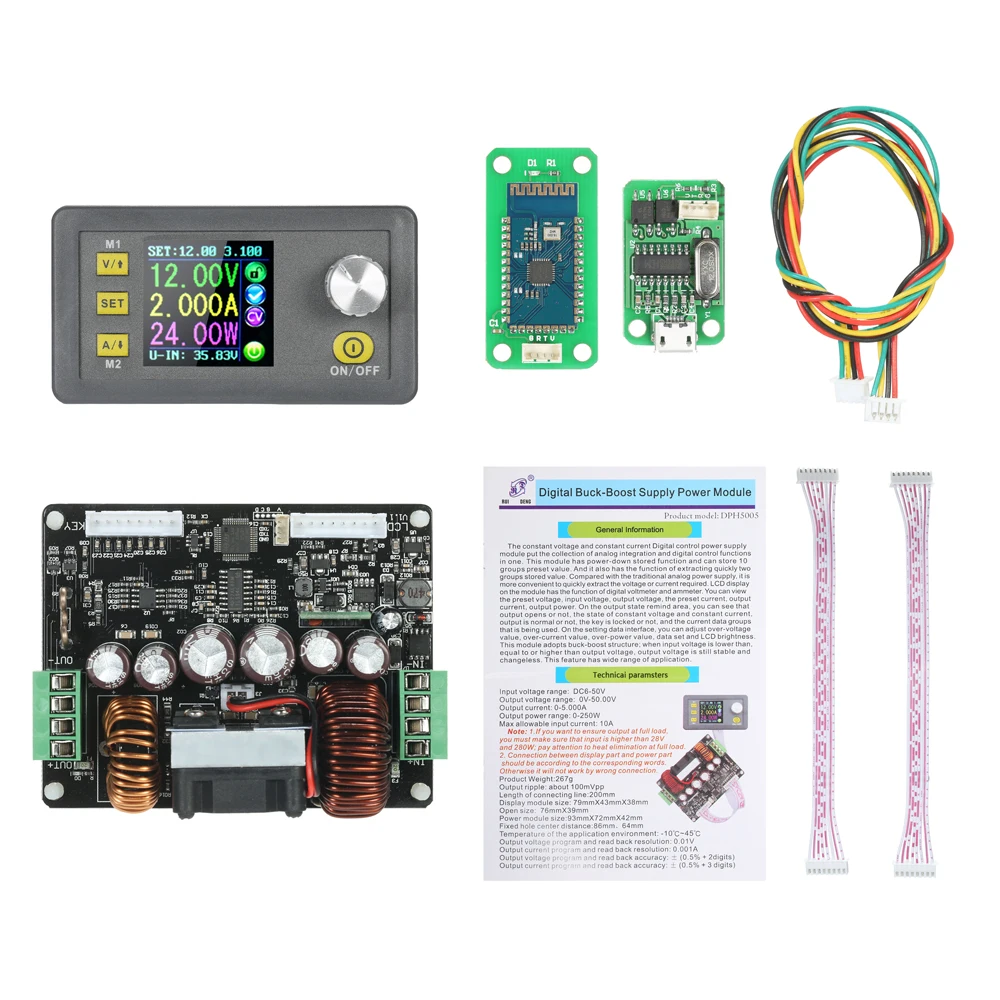 

RD DPH5005 Buck-boost converter Constant Voltage current Programmable digital control Power Supply color LCD voltmeter 50V 5A