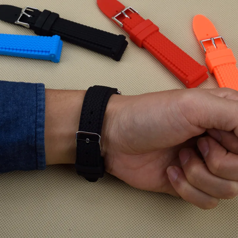 Ремешок для часов силиконовый черный/красный 18/20/22/24 мм|strap 18mm|watch strapdesigner watch strap |
