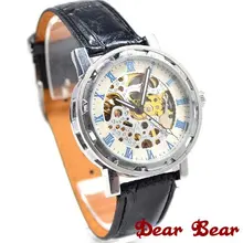 Стимпанк Классический элегантный Скелет механические Для мужчин спортивные часы, 6 шт./партия