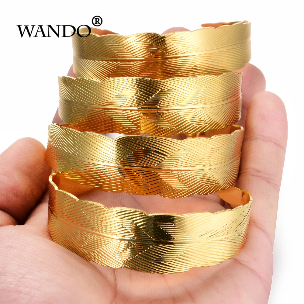 Wando, 4 шт./лот, 24 k, золотые браслеты для женщин, золотые, Дубай, для невесты, свадебные, Эфиопский браслет, Африка, арабский браслет, ювелирные изделия, золото, шарм, wb97