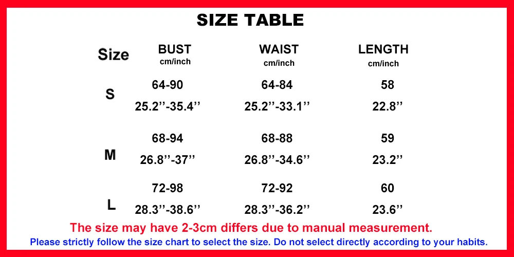 size table