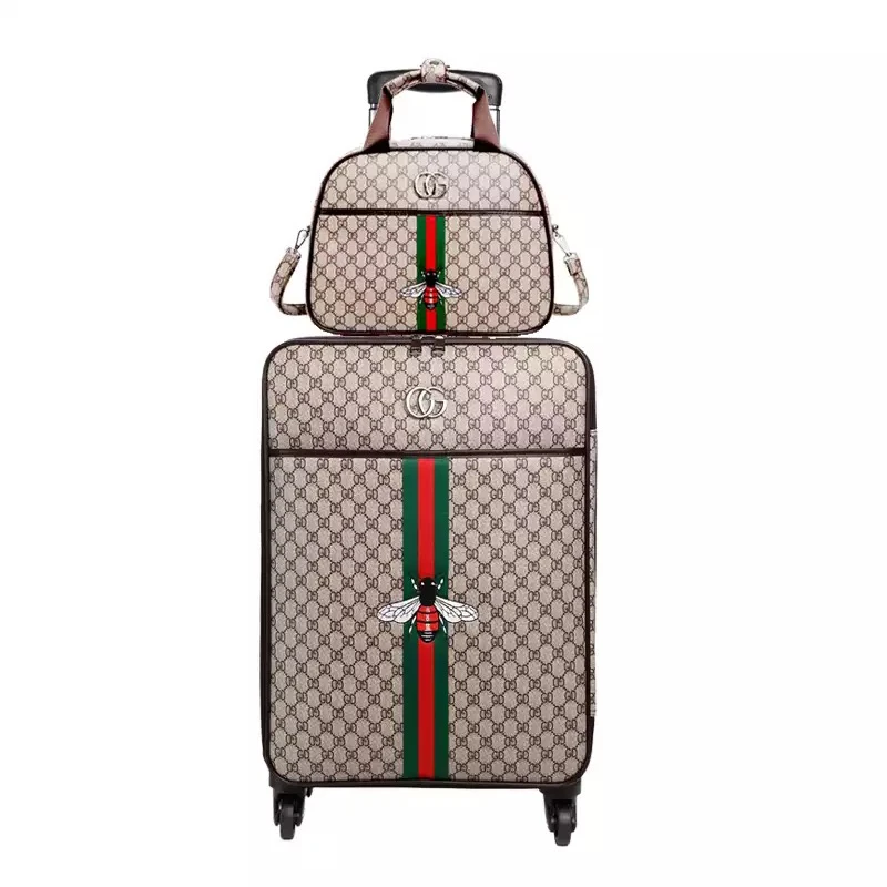 

luxury PU Rolling Luggage travel Suitcase set Spinner Women Trolley case/bag with Wheels Man 24/20inch Boarding Travel Bag Trunk