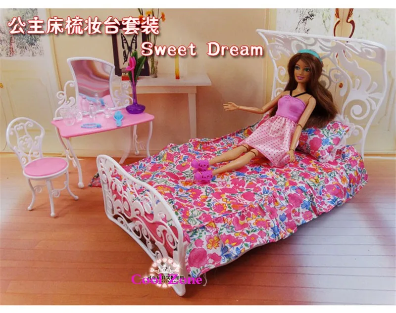 Миниатюрная мебель моей фантазии жизнь сладкий сон спальня-b для barbie doll house притворись play toys для девочки бесплатно доставка