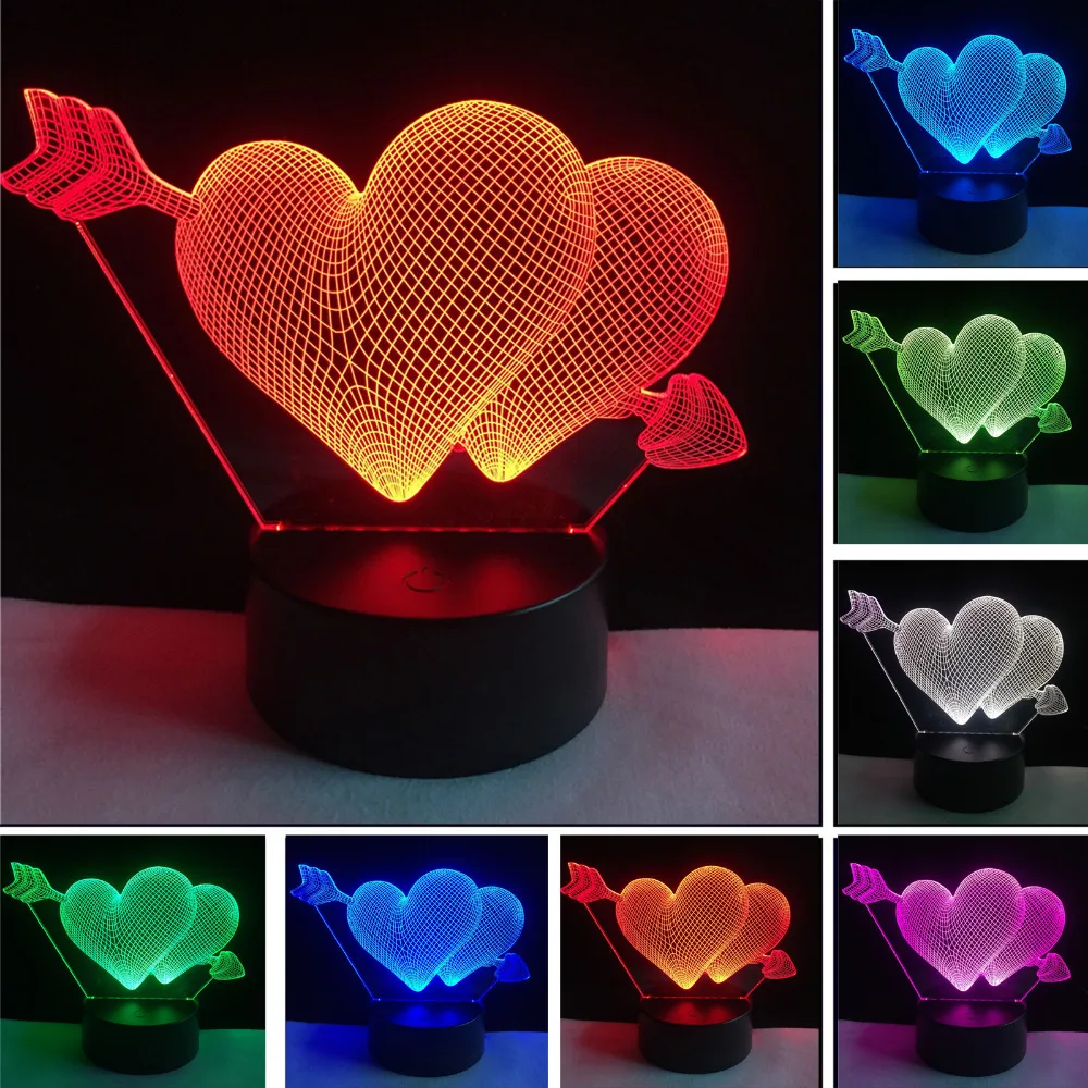 Luzes da Noite 3d lâmpada seta através do Fonte de Luz : Lâmpadas Led